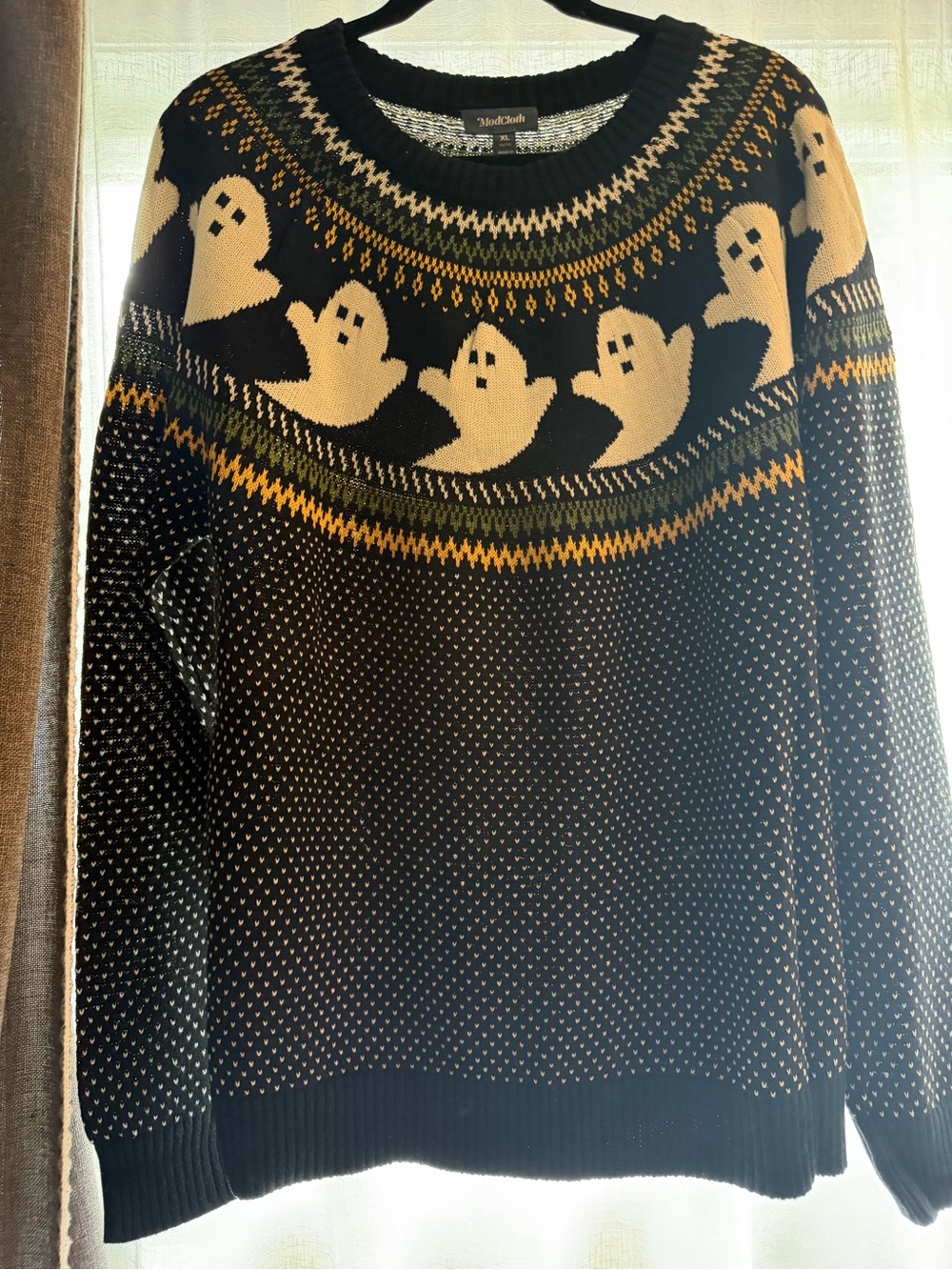 Black & Cream Ghost Sweater -